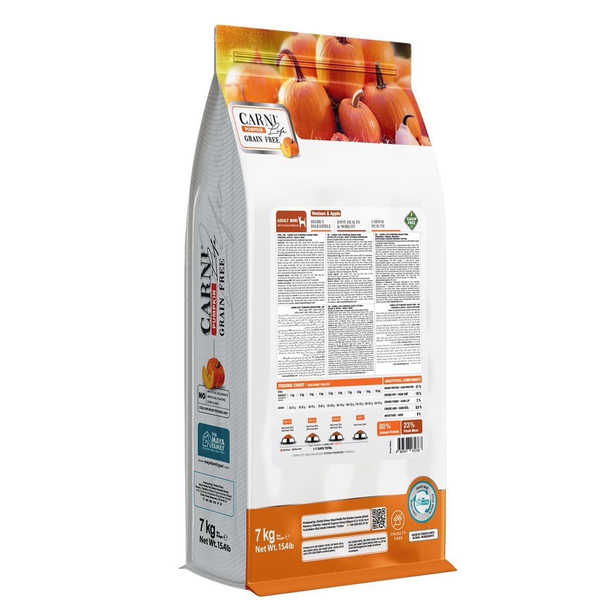 101 Maya Family Carni Life Pumpkin Grain Free 7kg Ξηρά Τροφή για Ενήλικους Σκύλους Μίνι με Ελάφι και Μήλο - Image 2