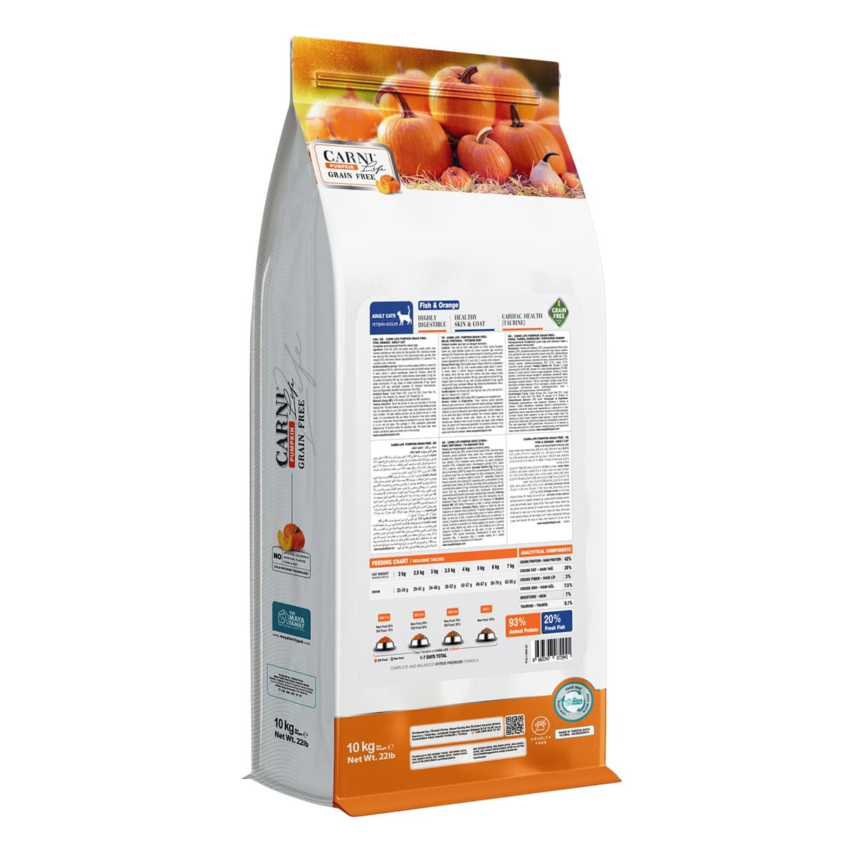 103 Maya Family Carni Life Pumpkin Grain Free 10kg Ξηρά Τροφή για Ενήλικες Γάτες με Κοτόπουλο και Ρόδι - Image 2