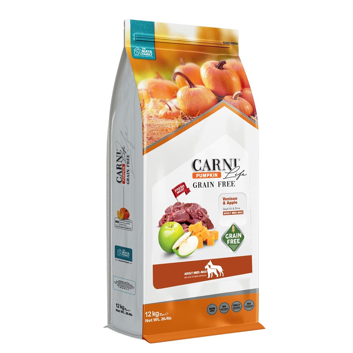 118 Maya Family Carni Life Pumpkin Grain Free 12kg Ξηρά Τροφή για Ενήλικους Σκύλους με Ελάφι και Μήλο