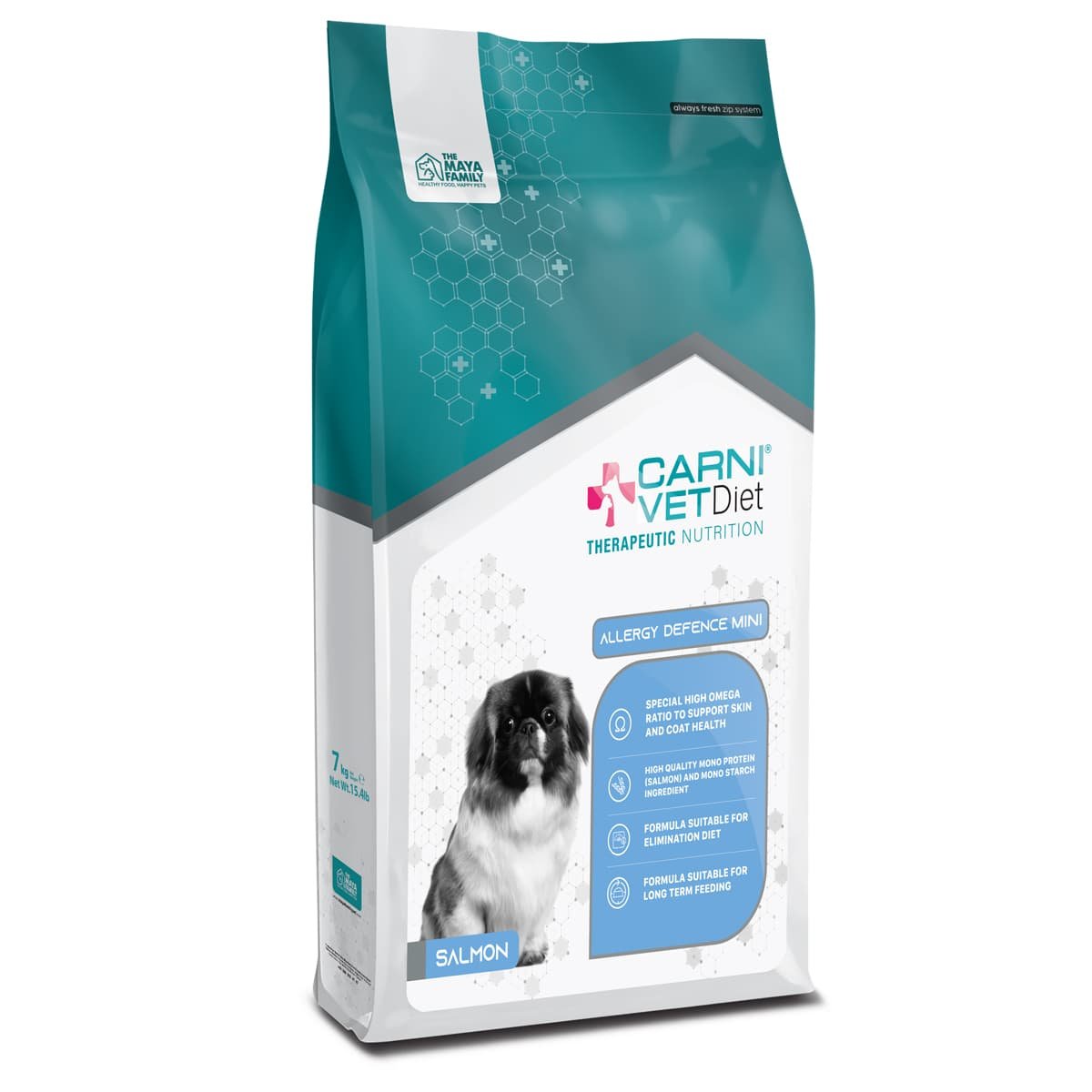 188 Maya Pet Family Carni Vet Diet Adult Dog Allergy Defence Salmon Mini - Πλήρης Ζωοτροφή 7Kg