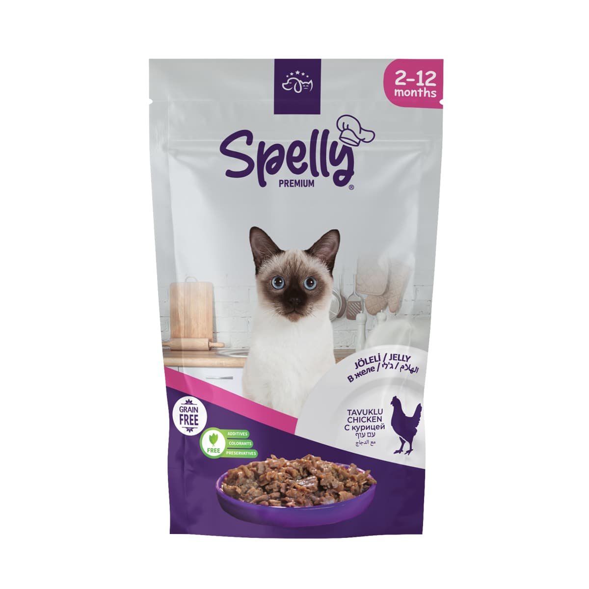 20005 Spelly Premium Jelly Grain Free 85gr για Γατάκια με Κοτόπουλο σε Φακελάκι 24 τμχ