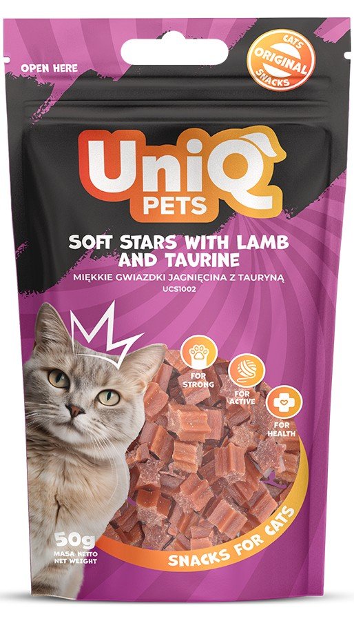 5503 2 Uniq 50gr Λιχουδιά για Γάτες Μαλακά Αστέρια με Αρνί και Ταυρίνη - Image 3