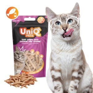 Uniq 50gr Λιχουδιά για Γάτες Μαλακές Λωρίδες με Σολομό και Ταυρίνη