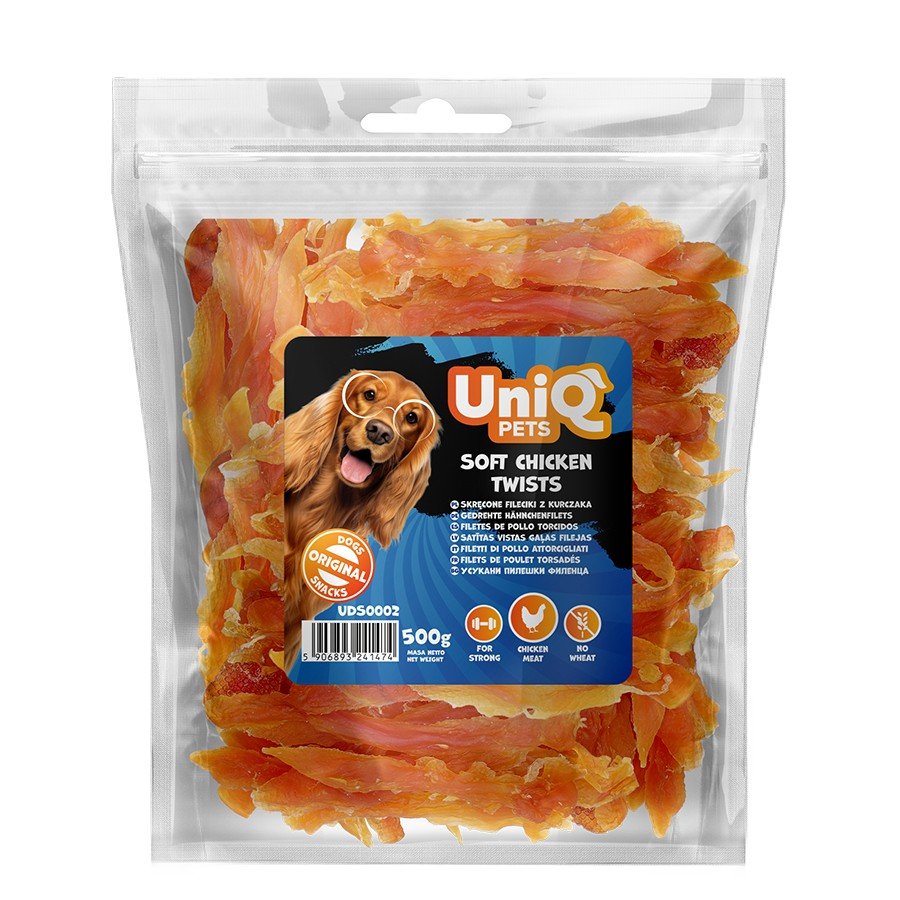 5508 1 Uniq 500gr Λιχουδιά για Σκύλους Μαλακά Στριφτά Κομμάτια με Κοτόπουλο - Image 2