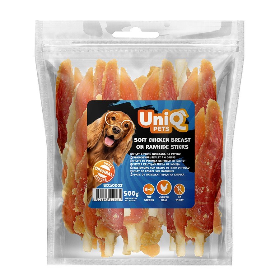 5509 1 Uniq 500gr Λιχουδιά για Σκύλους Στικς από Δέρμα με Μαλακό Στήθος Κοτόπουλου - Image 2