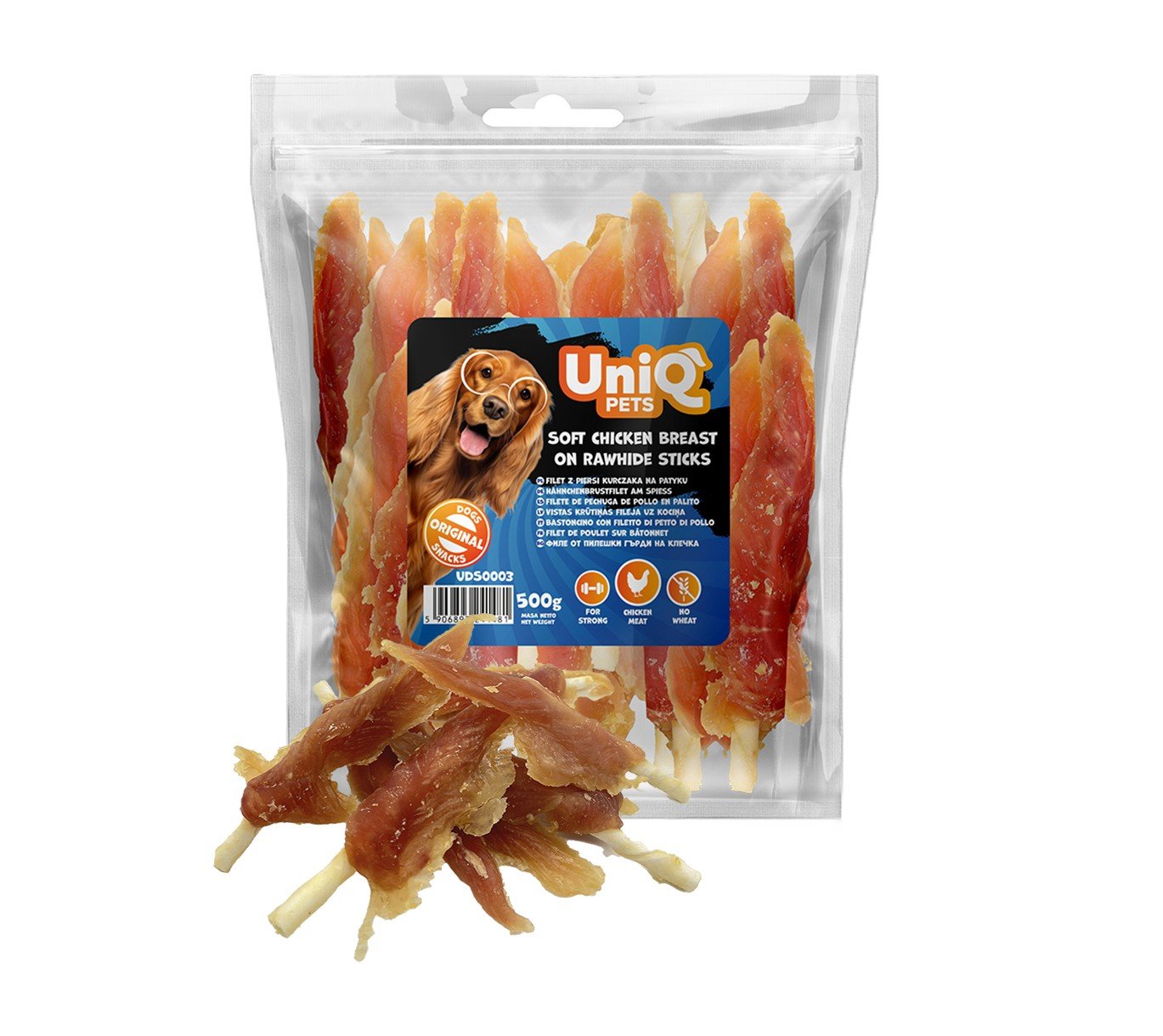 5509 3 Uniq 500gr Λιχουδιά για Σκύλους Στικς από Δέρμα με Μαλακό Στήθος Κοτόπουλου - Image 4