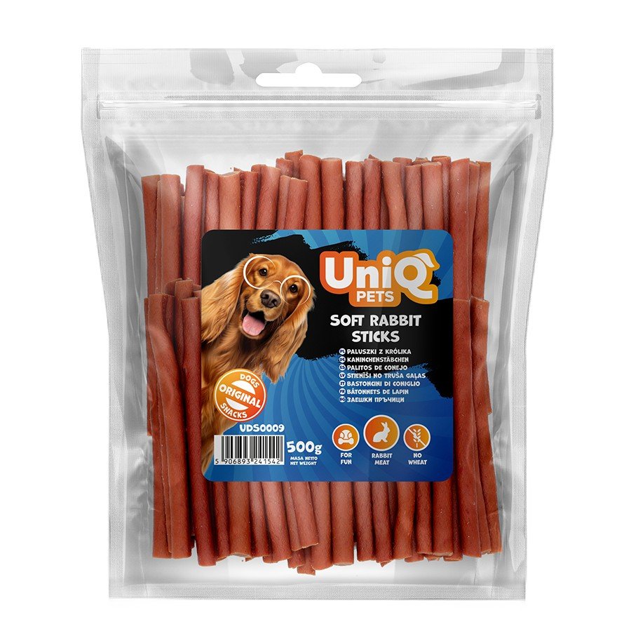 5513 1 Uniq 500gr Λιχουδιά για Σκύλους Μαλακά Στικς με Κουνέλι - Image 2