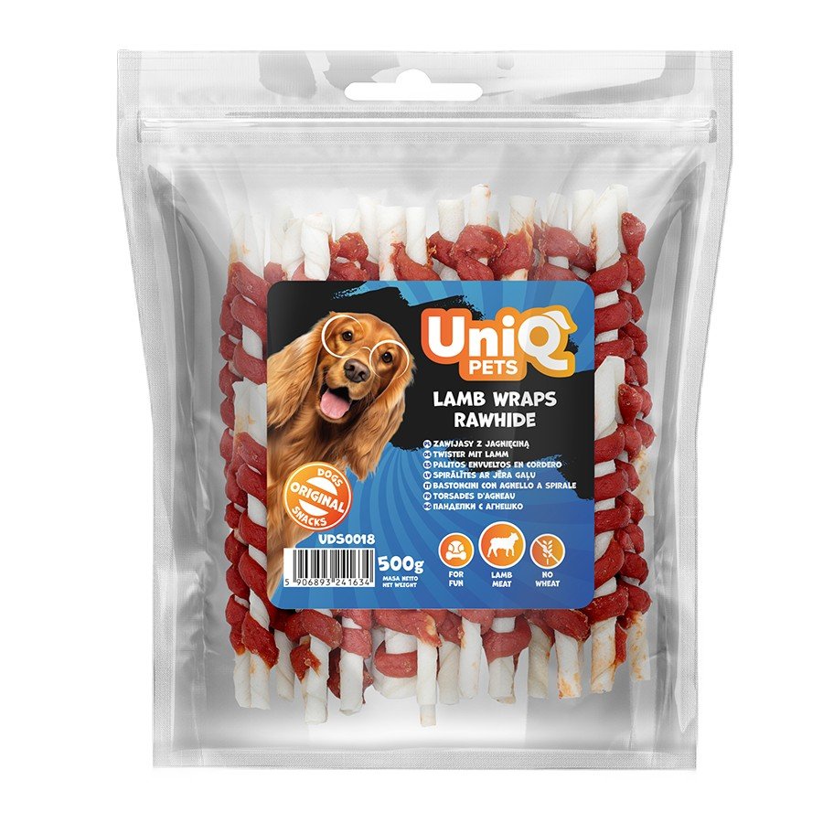 5520 1 Uniq 500gr Λιχουδιά για Σκύλους Στικς από Δέρμα Τυλιγμένα με Αρνί - Image 2