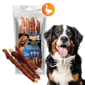Uniq 320gr Λιχουδιά για Σκύλους Στικς από Δέρμα Τυλιγμένα με Πάπια 28εκ