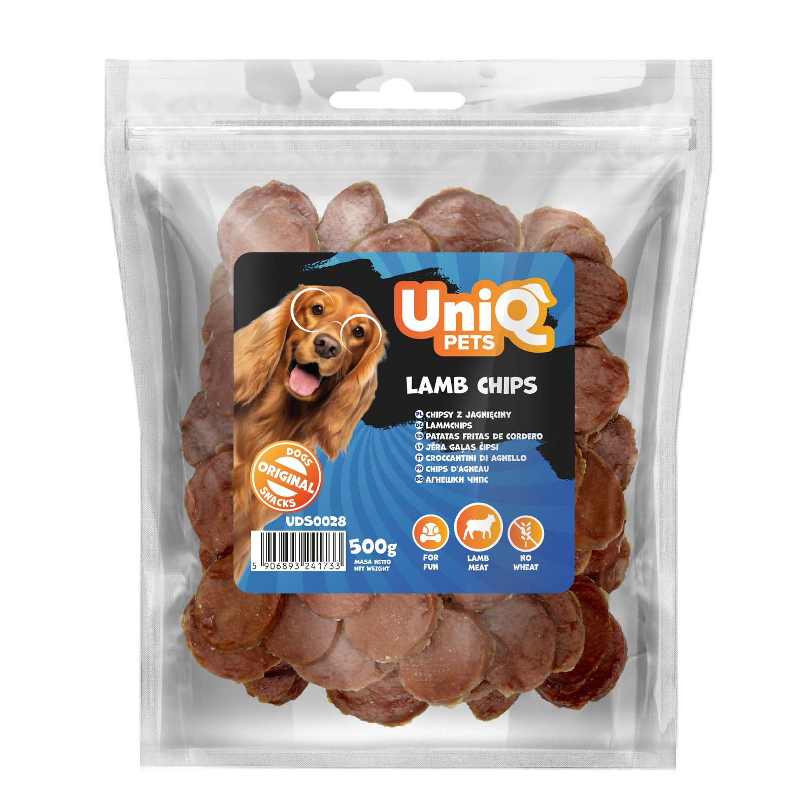 5527 1 Uniq 500gr Λιχουδιά για Σκύλους Τσιπς με Αρνί - Image 2