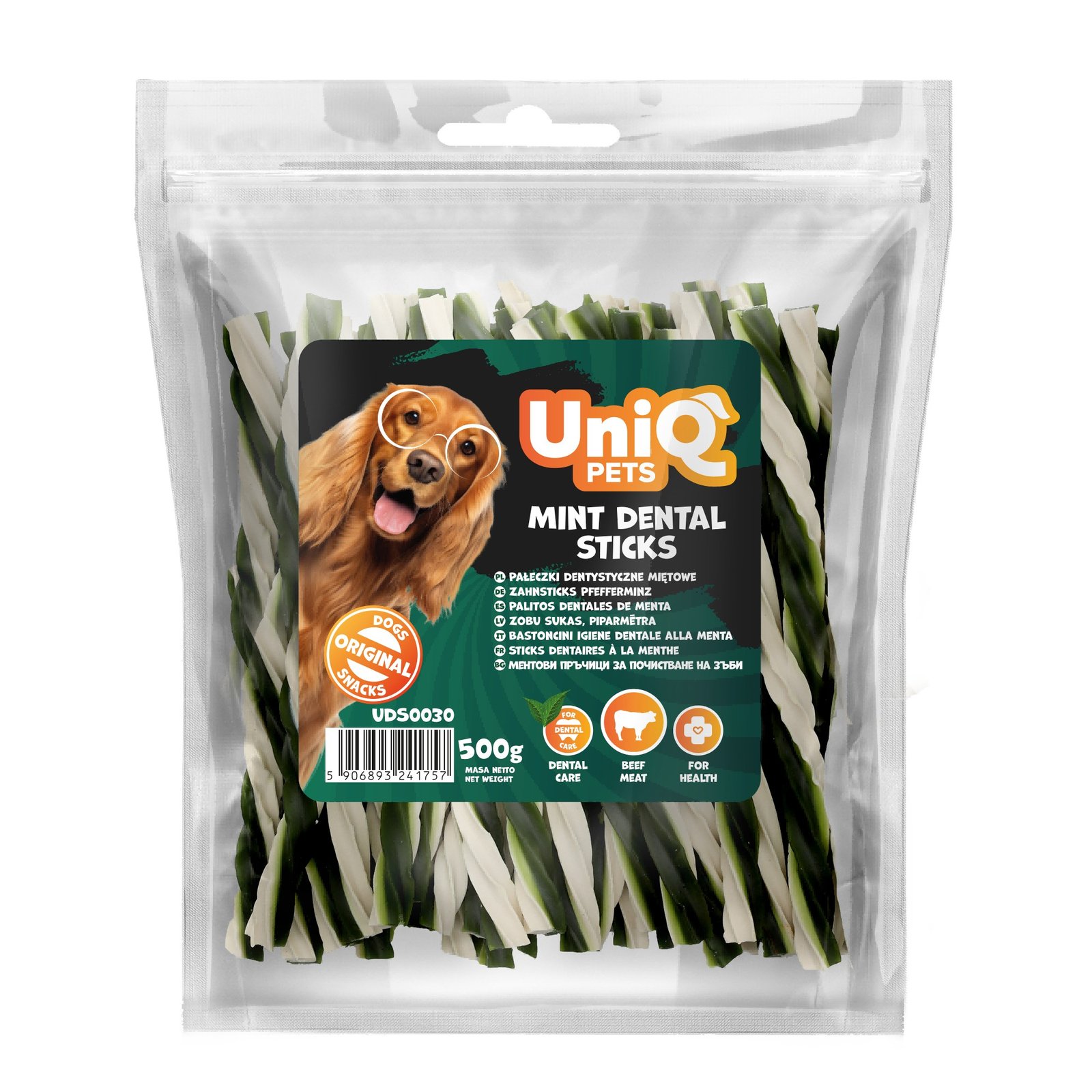 5528 1 Uniq 500gr Λιχουδιά για Σκύλους Οδοντικά Στικς με Μέντα - Image 2