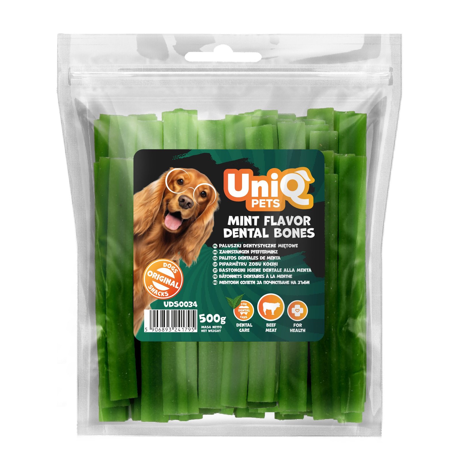 5531 1 Uniq 500gr Λιχουδιά για Σκύλους Οδοντικά Κόκκαλα με Γεύση Μέντας - Image 2