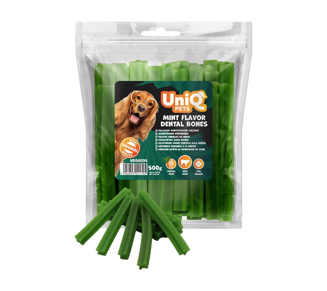 5531 4 Uniq 500gr Λιχουδιά για Σκύλους Οδοντικά Κόκκαλα με Γεύση Μέντας - Image 5