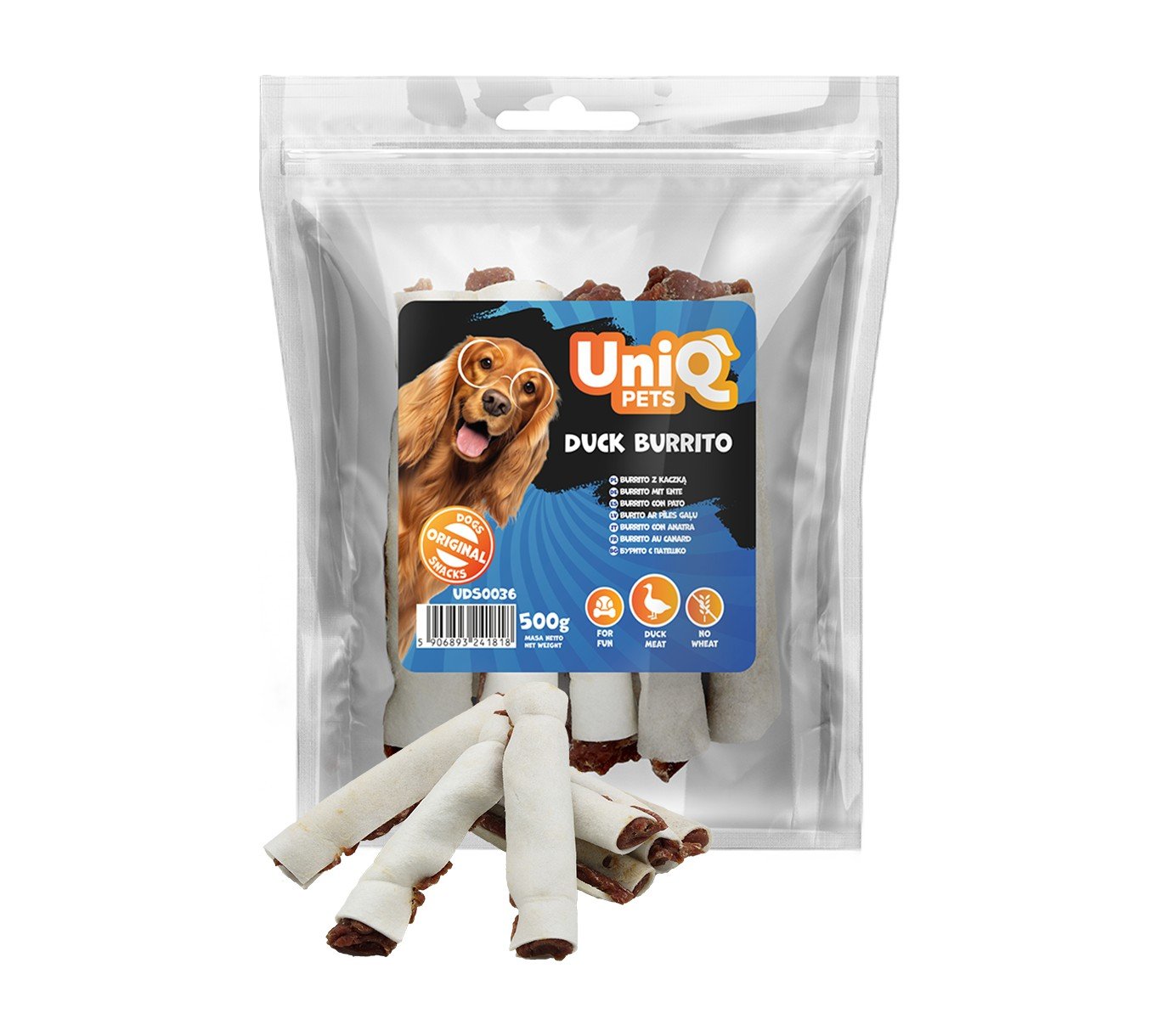 5533 4 Uniq 500gr Λιχουδιά για Σκύλους Μπουρίτο Πάπιας - Image 5