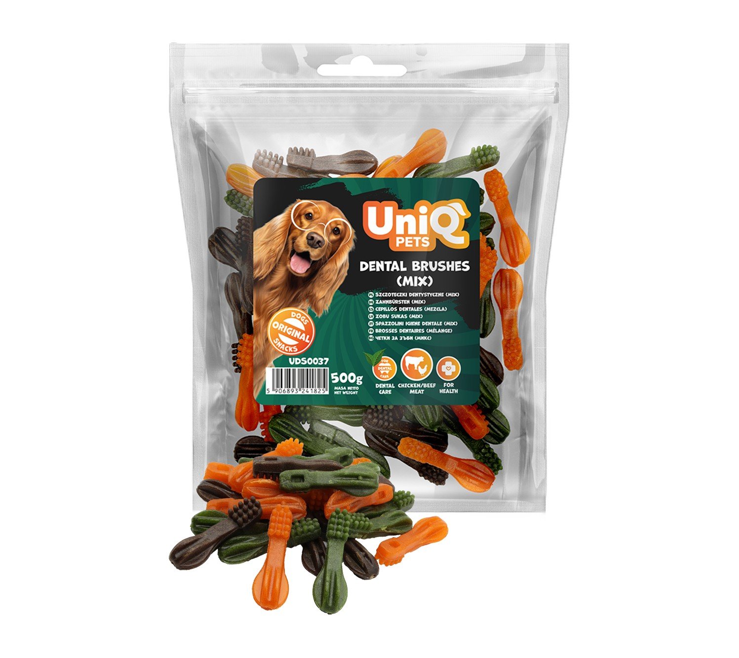 5534 5 Uniq 500gr Λιχουδιά για Σκύλους Οδοντικές Βούρτσες Mix - Image 5