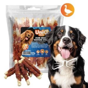 Uniq 500gr Λιχουδιά για Σκύλους Στικς με Δέρμα Τυλιγμένο με Πάπια