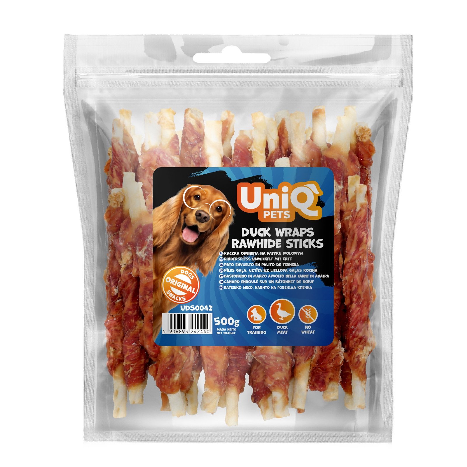 5539 2 Uniq 500gr Λιχουδιά για Σκύλους Στικς με Δέρμα Τυλιγμένο με Πάπια - Image 2