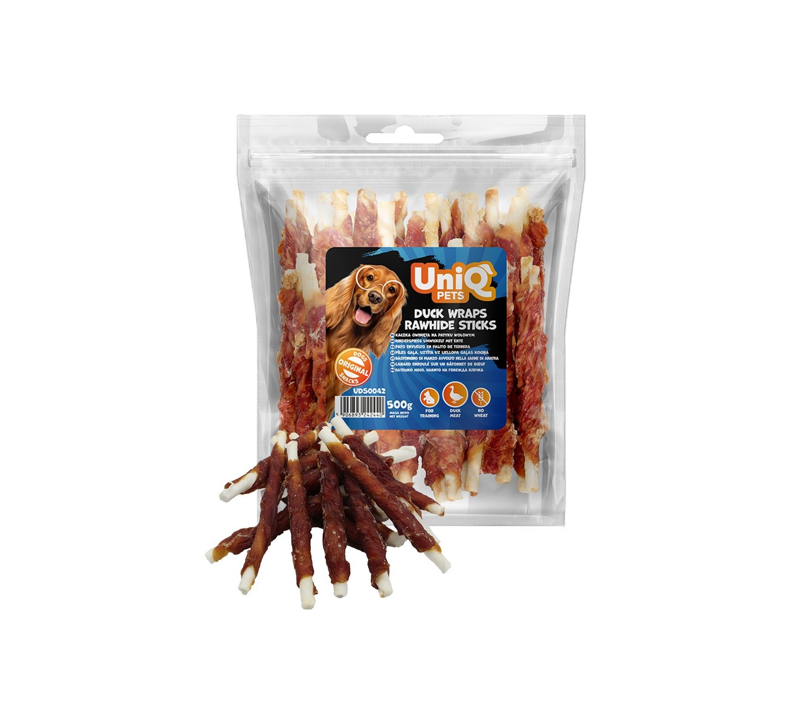 5539 4 Uniq 500gr Λιχουδιά για Σκύλους Στικς με Δέρμα Τυλιγμένο με Πάπια - Image 4