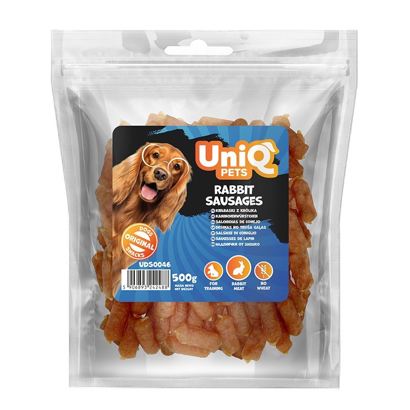 5543 1 Uniq 500gr Λιχουδιά για Σκύλους Λουκάνικα με Κουνέλι - Image 2