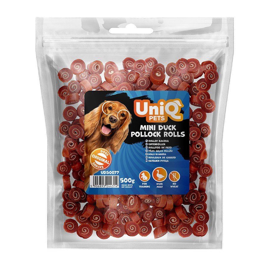 5546-2 Uniq 500gr Λιχουδιά για Σκύλους Ρολάκια με Πάπια και Πόλοκ