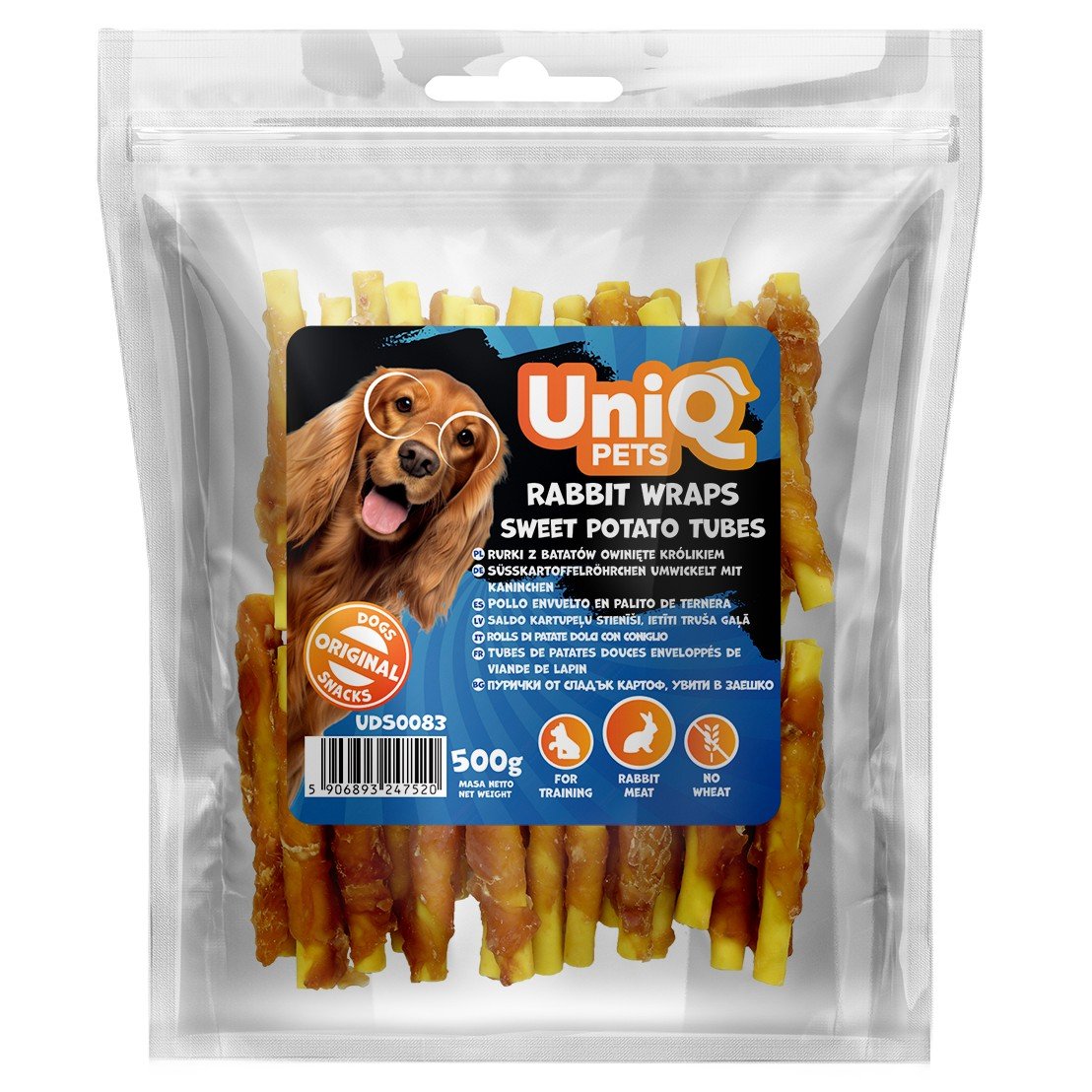 5551 5 Uniq 500gr Λιχουδιά για Σκύλους Σωλήνες Γλυκοπατάτας Τυλιγμένοι με Κουνέλι - Image 2