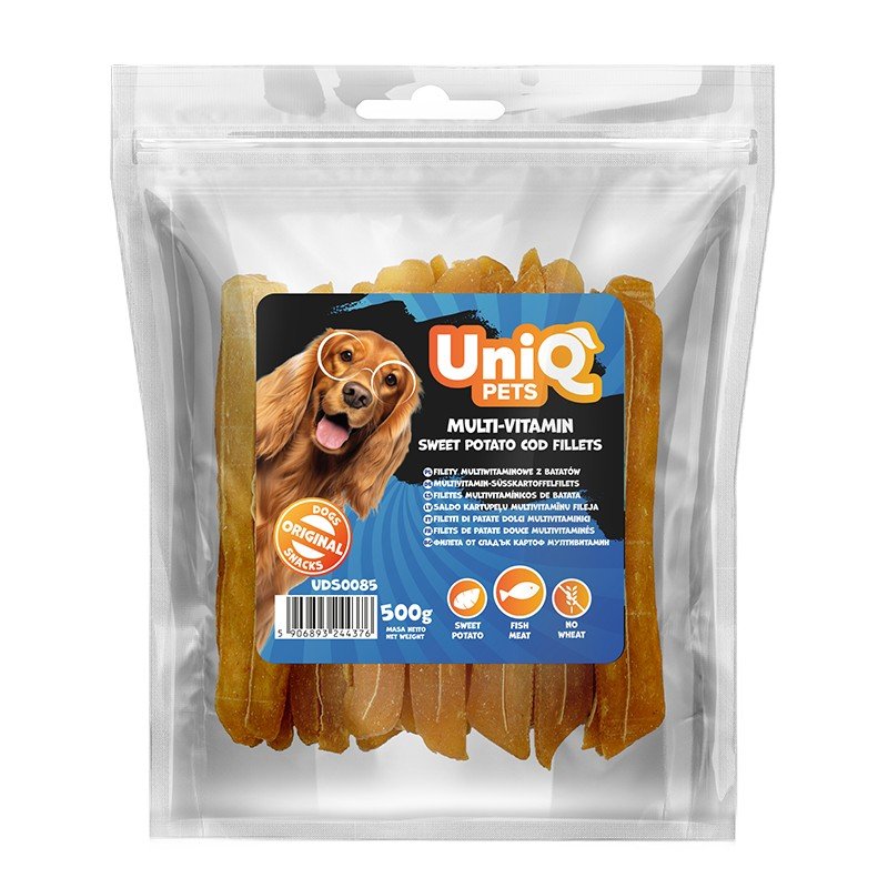 5553-3 Uniq 500gr Λιχουδιά για Σκύλους Multi-vitamin με Γλυκοπατάτα και Μπακαλιάρο