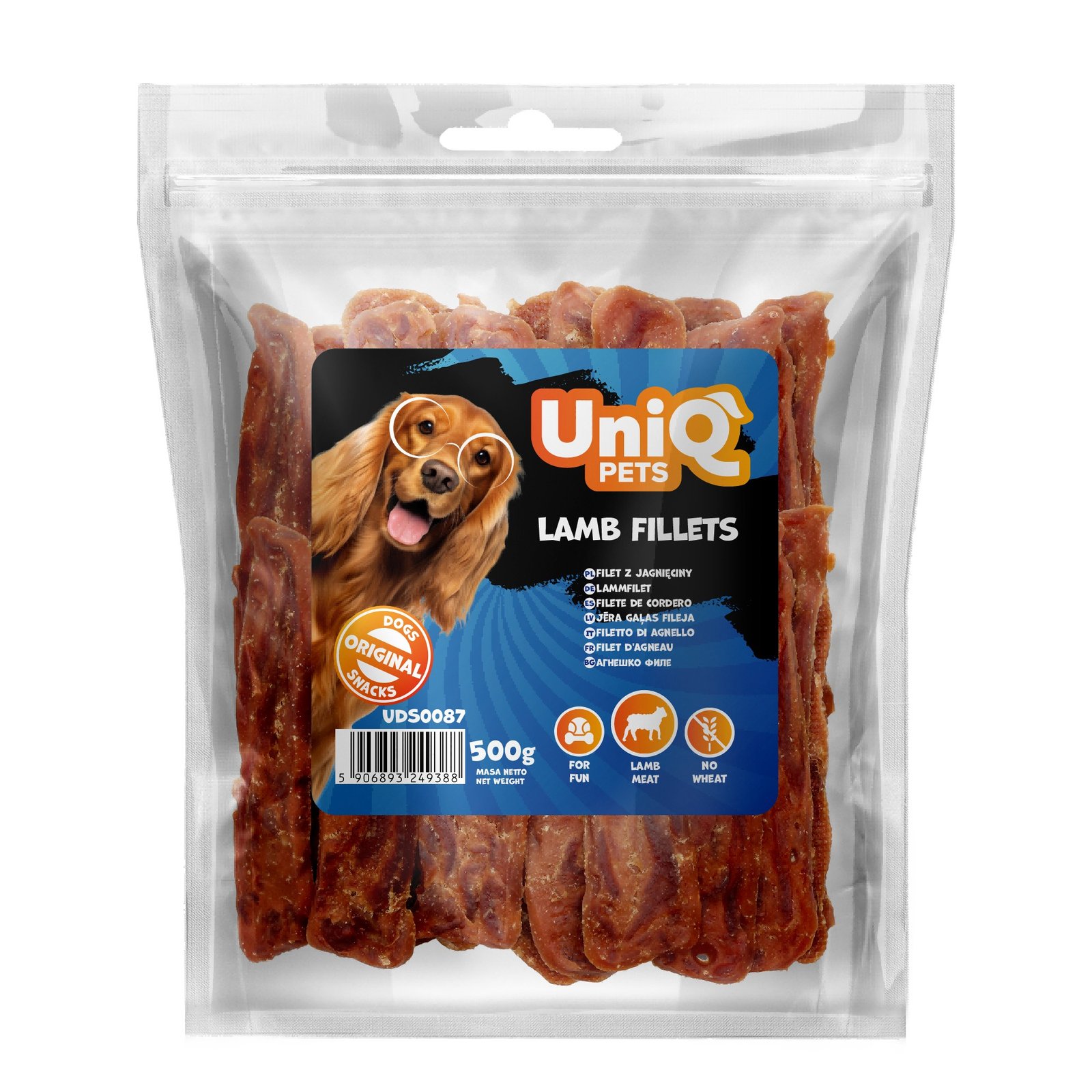 5555 1 Uniq 500gr Λιχουδιά για Σκύλους Φιλέτα Αρνιού - Image 2