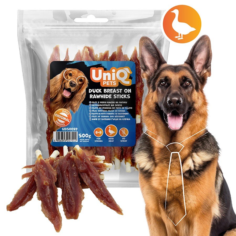 5558-3 Uniq 500gr Λιχουδιά για Σκύλους Στικς από Δέρμα Τυλιγμένα με Στήθος Πάπιας