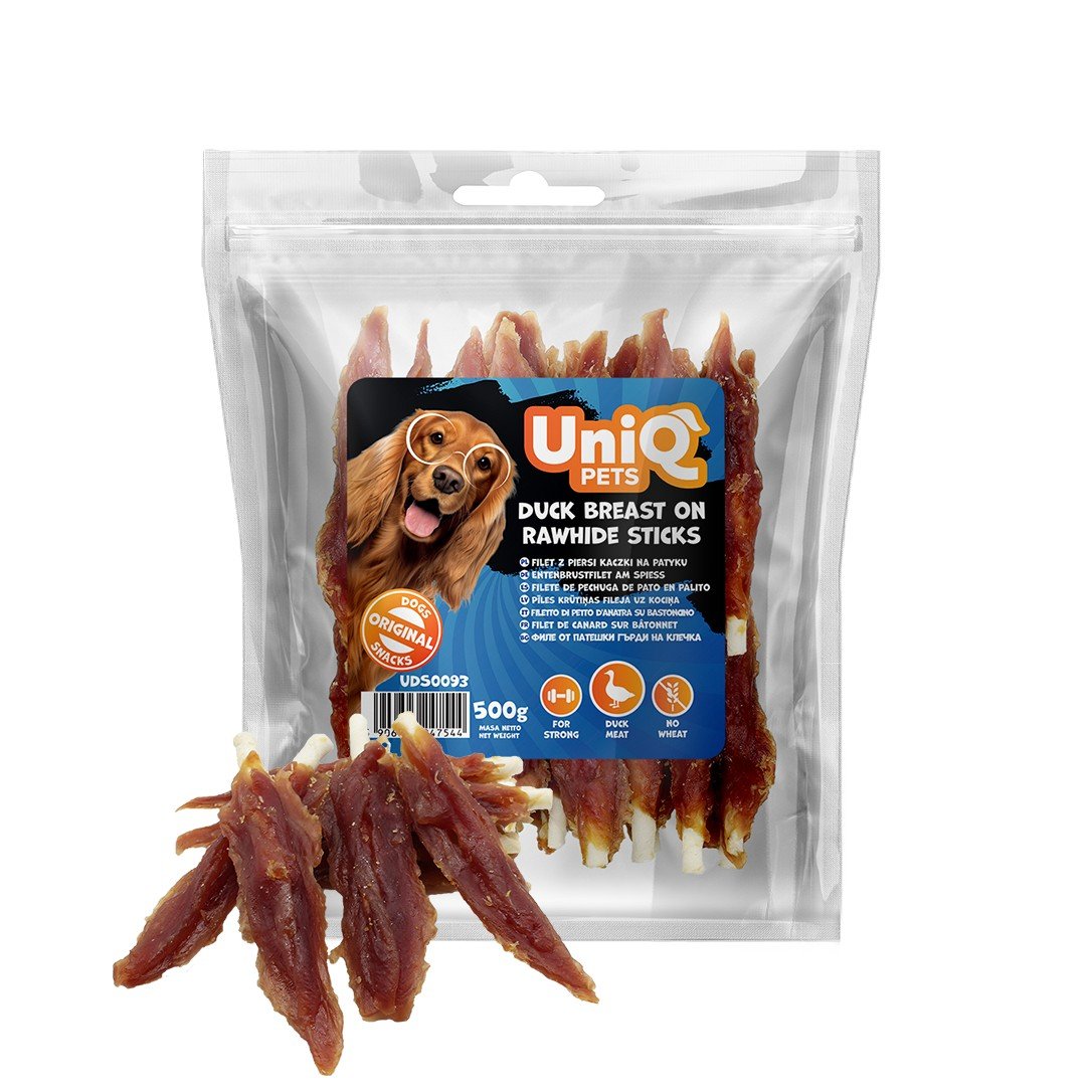 5558 4 Uniq 500gr Λιχουδιά για Σκύλους Στικς από Δέρμα Τυλιγμένα με Στήθος Πάπιας - Image 5
