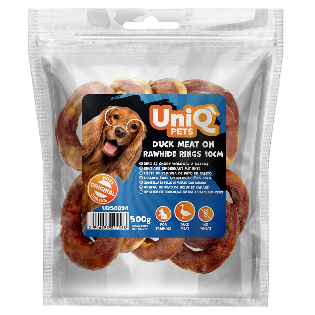 5559 2 Uniq 500gr Λιχουδιά για Σκύλους Δαχτυλίδια από Δέρμα Τυλιγμένα με Πάπια - Image 2