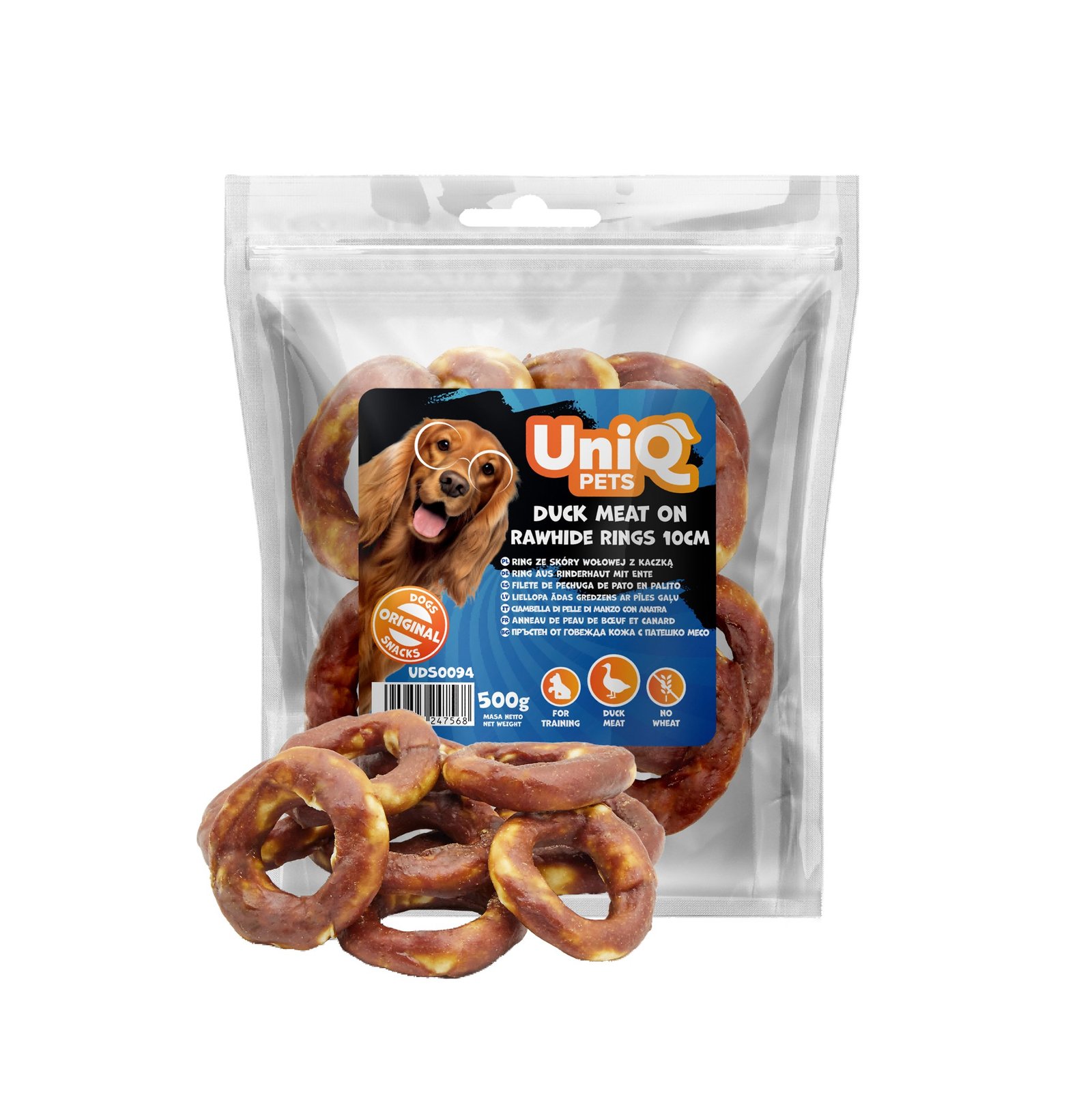 5559 5 Uniq 500gr Λιχουδιά για Σκύλους Δαχτυλίδια από Δέρμα Τυλιγμένα με Πάπια - Image 5