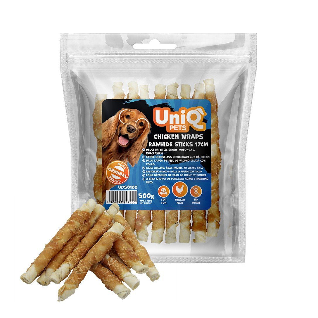 5560 4 Uniq 500gr Λιχουδιά για Σκύλους Στικς από Δέρμα Κοτόπουλου Τυλιγμένα με Κοτόπουλο - Image 5