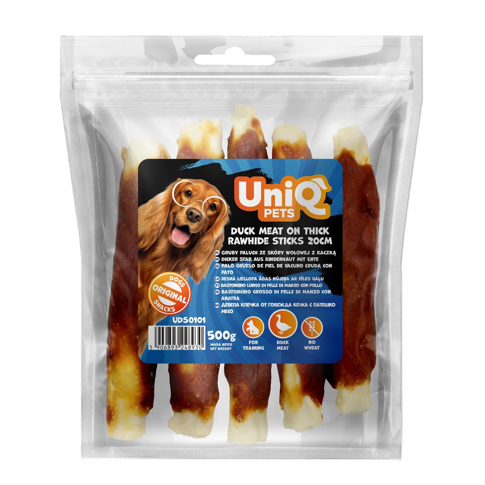 5561 1 Uniq 500gr Λιχουδιά για Σκύλους Στικς από Χοντρό Δέρμα Τυλιγμένα με Πάπια - Image 2