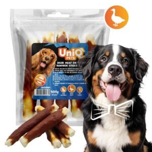 Uniq 500gr Λιχουδιά για Σκύλους Στικς από Χοντρό Δέρμα Τυλιγμένα με Πάπια
