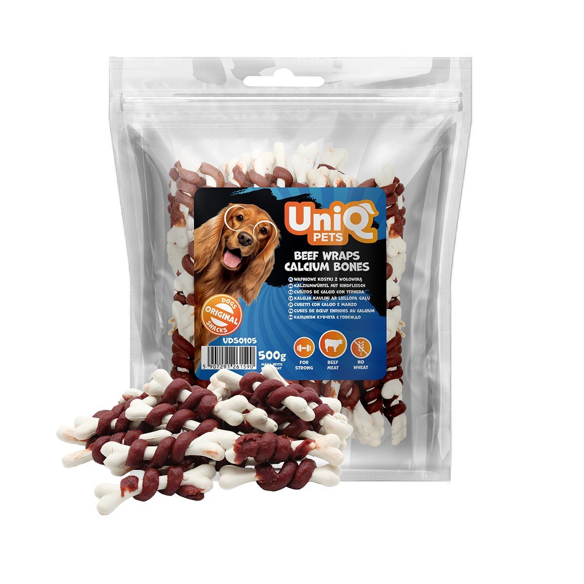 5563 1 Uniq 500gr Λιχουδιά για Σκύλους Κόκκαλα Μοσχαριού - Image 5