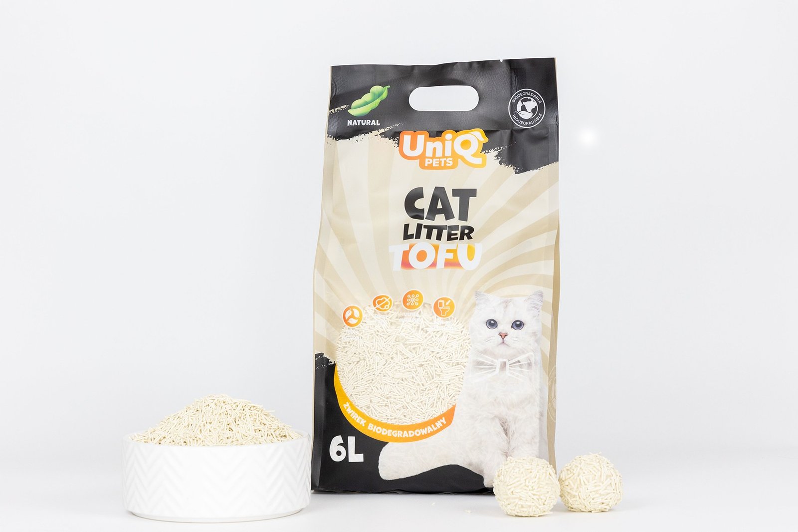 5590-1 Uniq Βιοδιασπώμενο τόφου 6Lt Άμμος Γάτας Natural