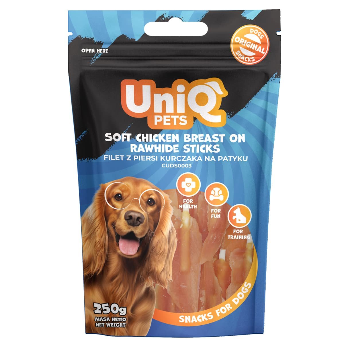 5702 1 Uniq 250gr Λιχουδιά για Σκύλους Στικς από Δέρμα με Μαλακό Στήθος Κοτόπουλου - Image 2