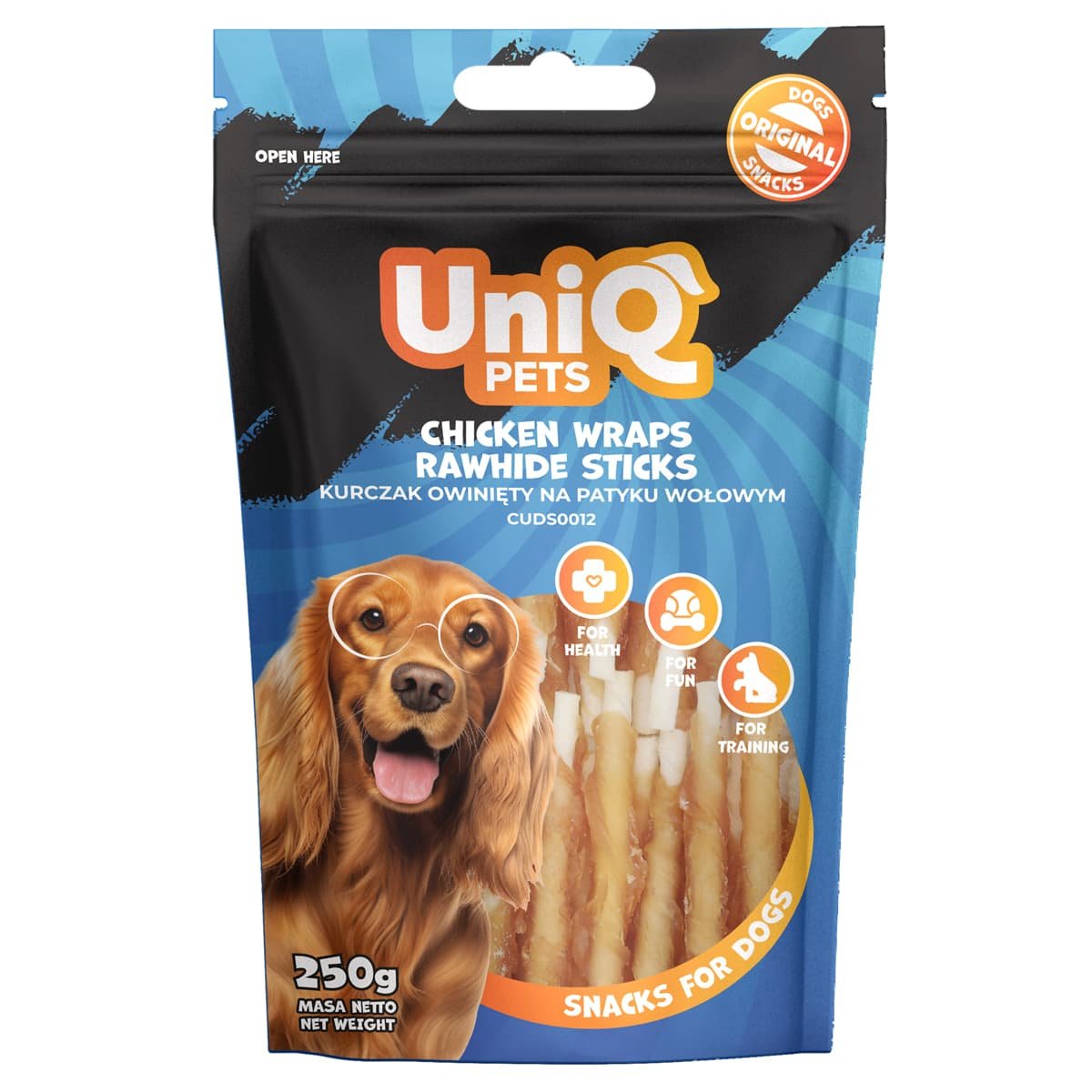 5704 1 Uniq 250gr Λιχουδιά για Σκύλους Στικς από Δέρμα Κοτόπουλου Τυλιγμένα με Κοτόπουλο - Image 2