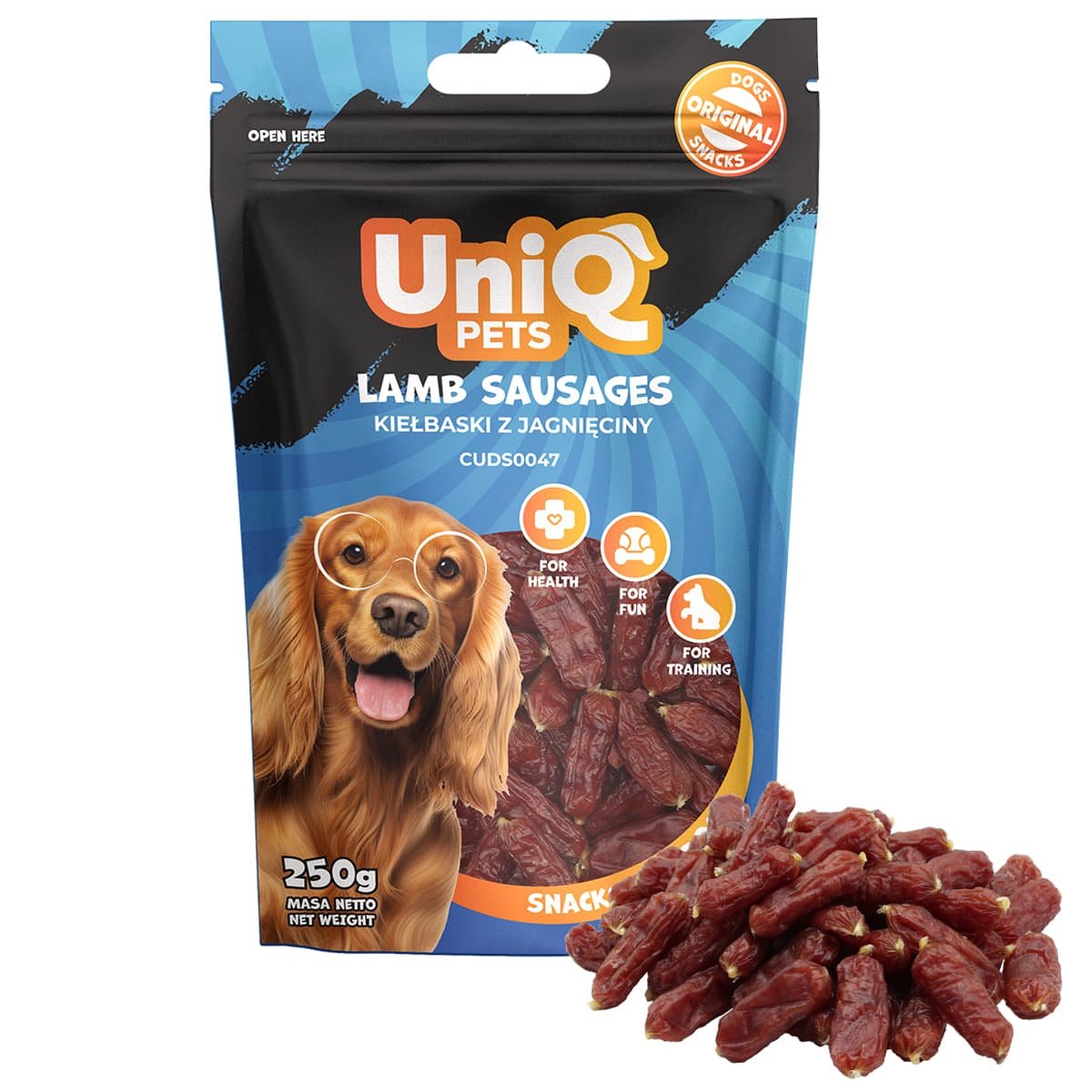5709 3 Uniq 250gr Λιχουδιά για Σκύλους Λουκάνικα με Αρνί - Image 3