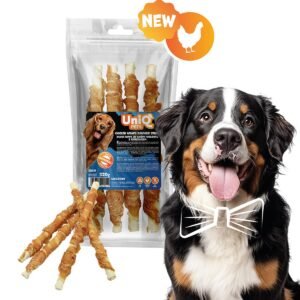 Uniq 320gr Λιχουδιά για Σκύλους Στικς από Δέρμα Τυλιγμένα με Κοτόπουλο 28cm