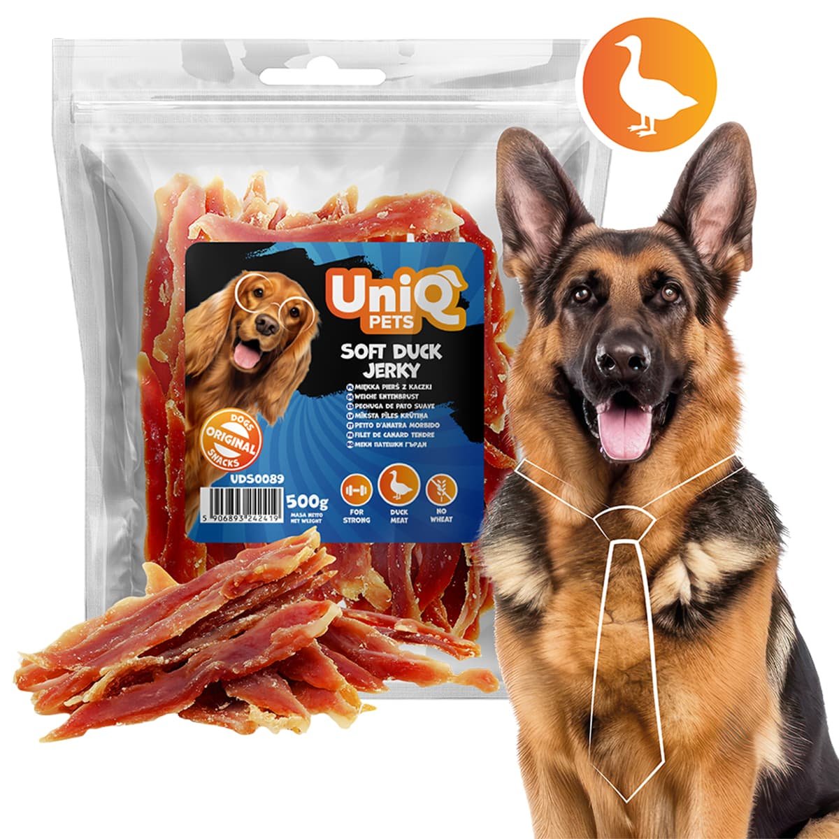 5723-1 Uniq 500gr Λιχουδιά για Σκύλους Μαλακά Κομμάτια Πάπιας