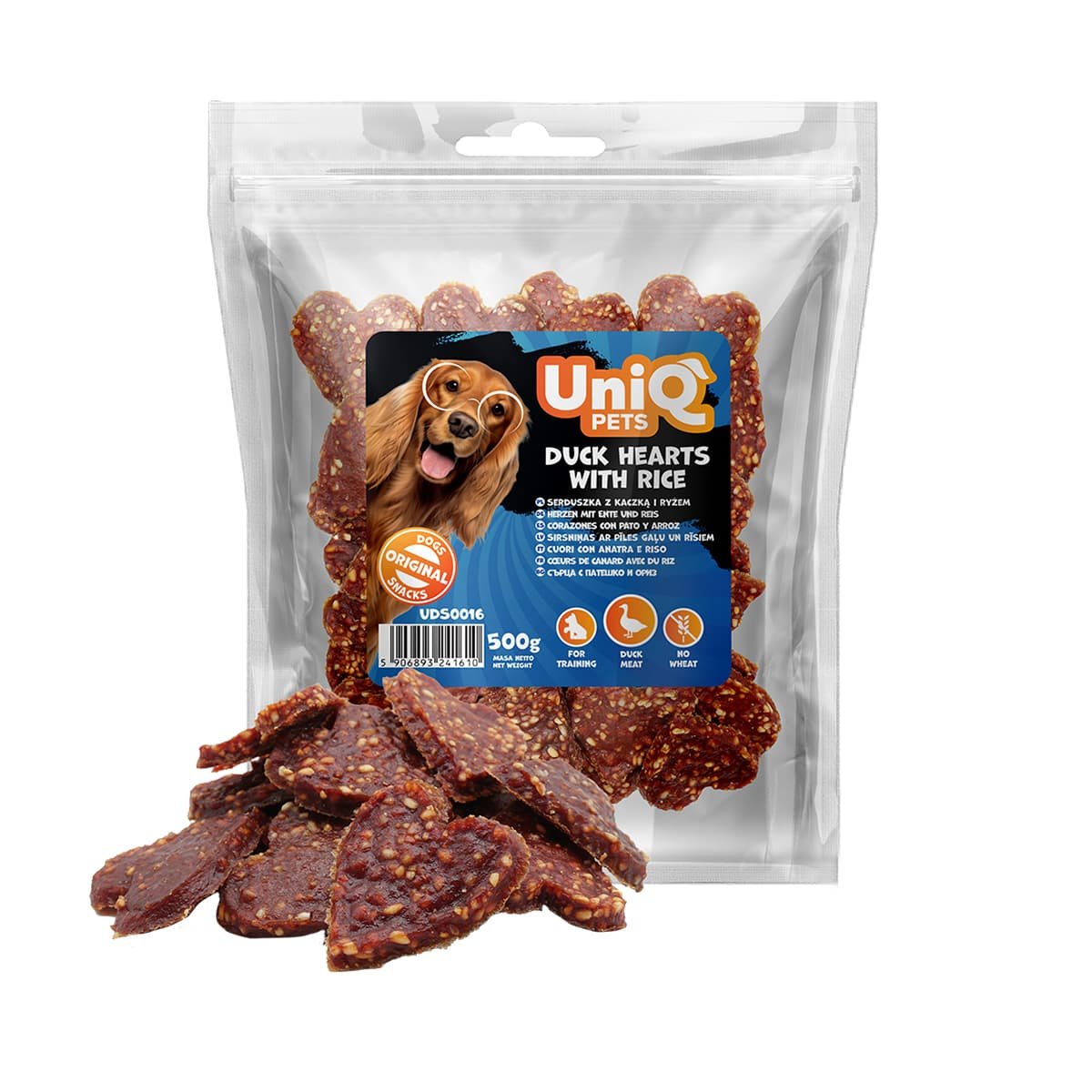 5725 2 Uniq 500gr Λιχουδιά για Σκύλους Καρδιές Πάπιας με Ρύζι - Image 2