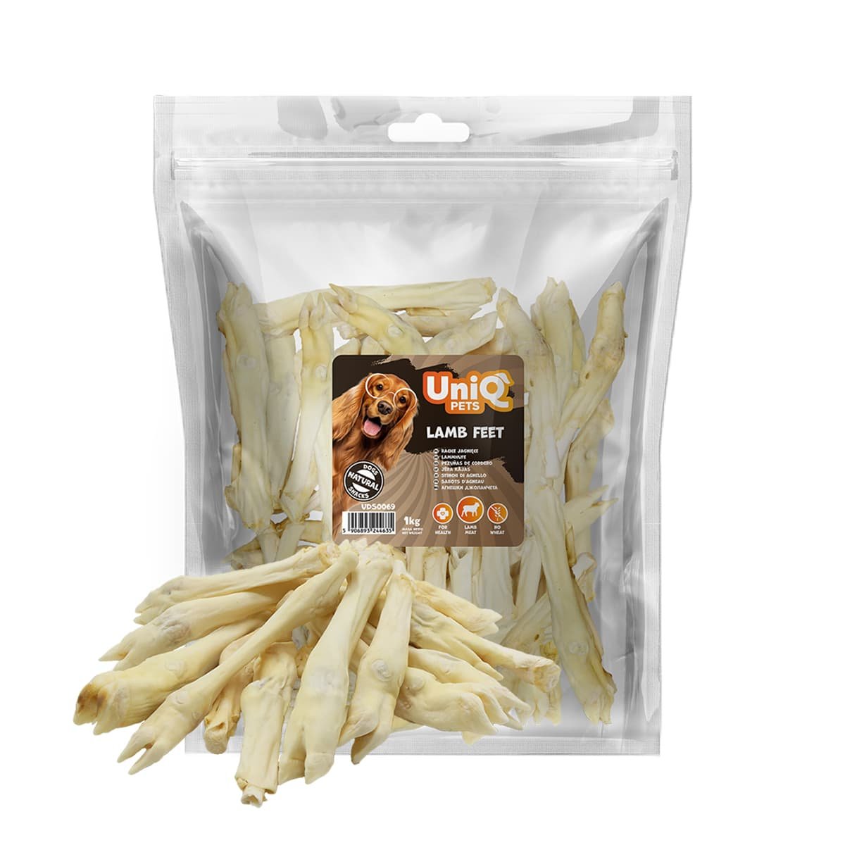 5752 2 Uniq 1kg Λιχουδιά για Σκύλους Πόδια Αρνιού - Image 2