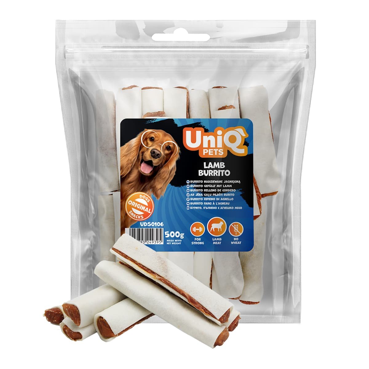 5757 2 Uniq 500gr Λιχουδιά για Σκύλους Μπουρίτο Αρνιού - Image 2