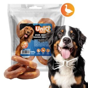 Uniq 500gr Λιχουδιά για Σκύλους Δαχτυλίδια από Δέρμα Τυλιγμένα με Πάπια 12εκ