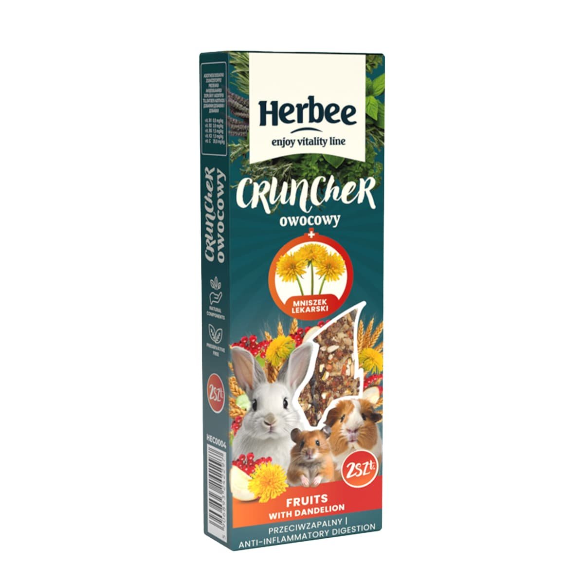 5762-1 Herbee Cruncher 115gr Τροφή για Τρωκτικά και Κουνέλια με Φρούτα και Πικραλίδα