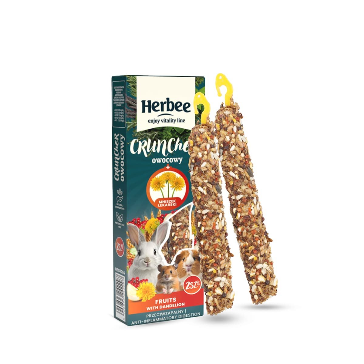5762 3 Herbee Cruncher 115gr Τροφή για Τρωκτικά και Κουνέλια με Φρούτα και Πικραλίδα - Image 3