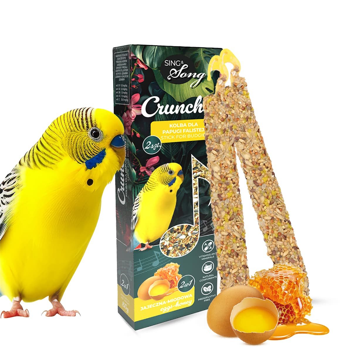 5768 2 SING&SONG CRUNCHER 85gr Τροφή για Παπαγαλάκια 2 σε 1 με Α?
γό και Μέλι - Image 2