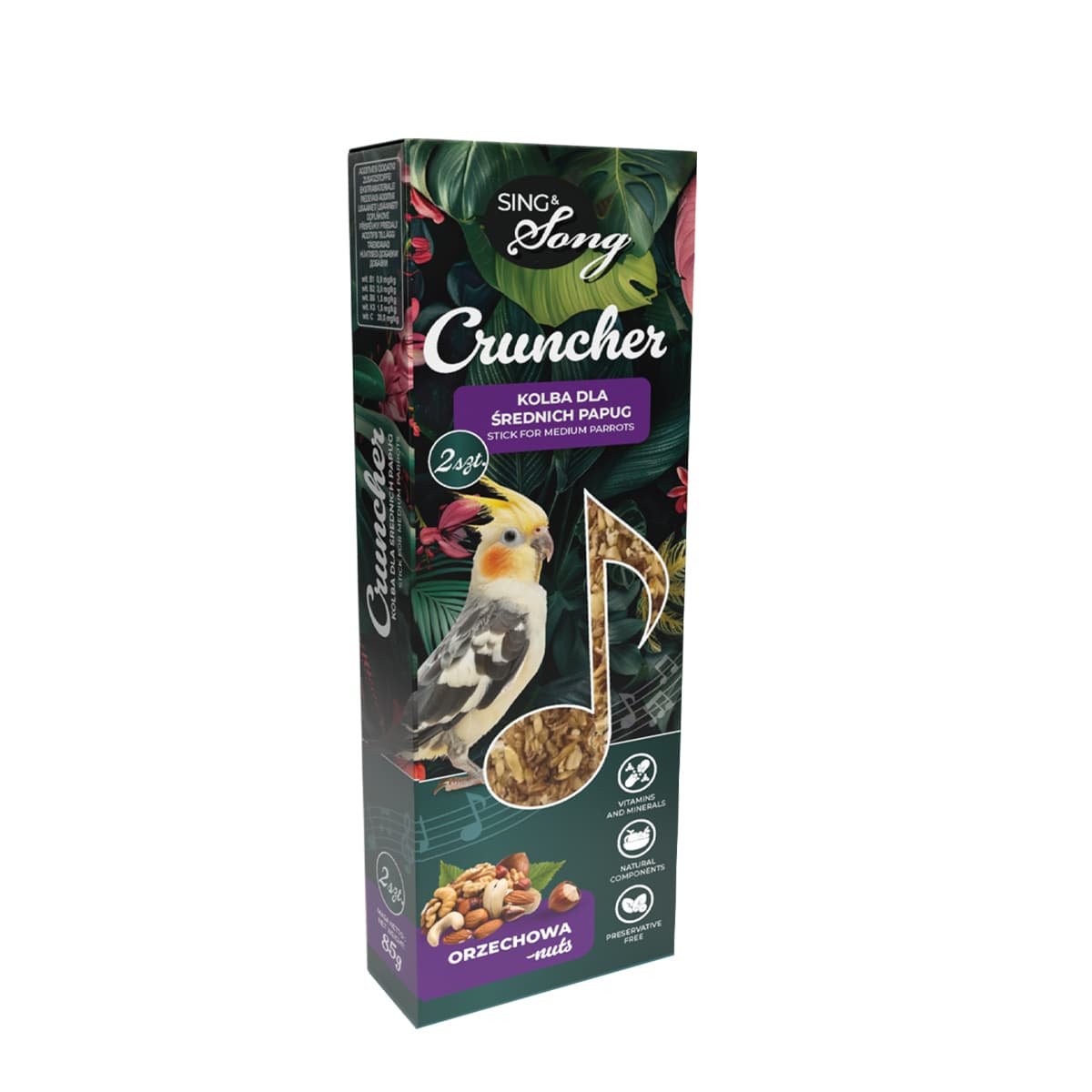 5769-1 SING&SONG CRUNCHER 85gr Τροφή για Μεσαίου Μεγέθους Παπαγάλους με Ξηρούς Καρπούς