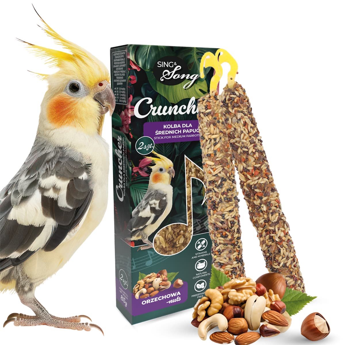 5769 2 SING&SONG CRUNCHER 85gr Τροφή για Μεσαίου Μεγέθους Παπαγάλους με Ξηρούς Καρπούς - Image 2